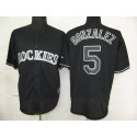Rockies #5 Carlos Gonzalez Black Fashion Stitched Jersey