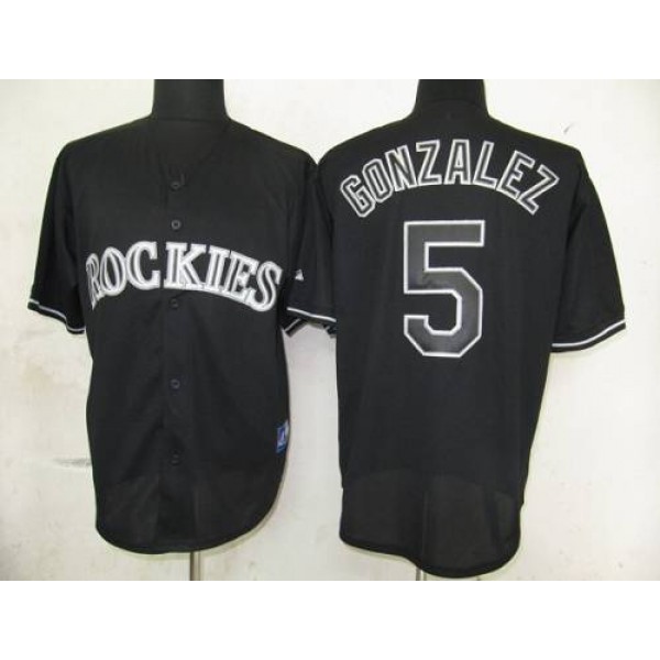 Rockies #5 Carlos Gonzalez Black Fashion Stitched Jersey