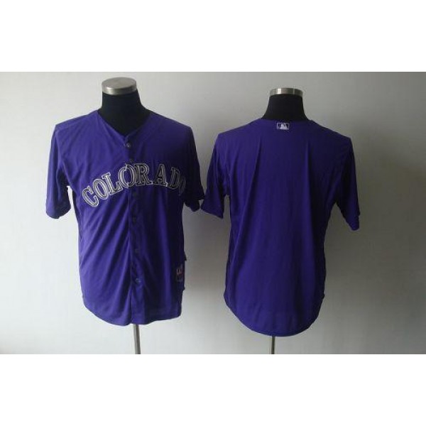 Rockies Blank Purple Cool Base Stitched Jersey