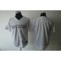 Rockies Blank White Strip Cool Base Stitched Jersey