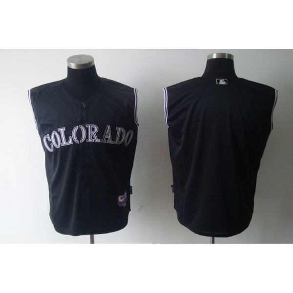 Rockies Blank Black Vest Style Stitched Jersey