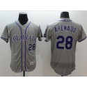 Rockies #28 Nolan Arenado Grey Flexbase Authentic Collection Stitched Jersey