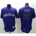 Rockies #27 Trevor Story Purple Flexbase Authentic Collection Stitched Jersey