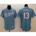 Royals #13 Salvador Perez Light Blue Flexbase Authentic Collection Stitched Jersey