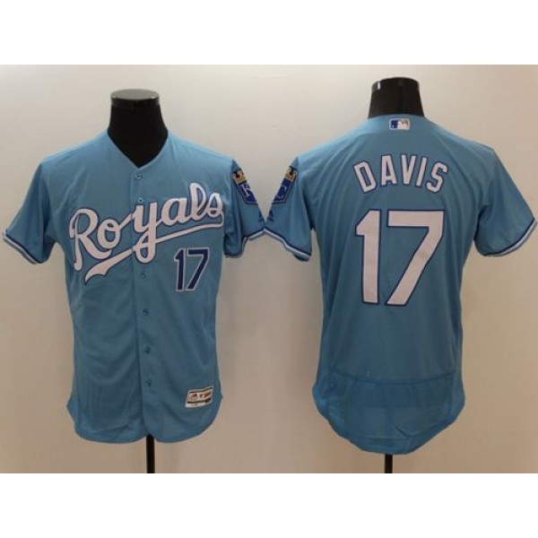 Royals #17 Wade Davis Light Blue Flexbase Authentic Collection Stitched Jersey