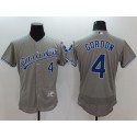 Royals #4 Alex Gordon Grey Flexbase Authentic Collection Stitched Jersey
