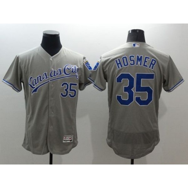 Royals #35 Eric Hosmer Grey Flexbase Authentic Collection Stitched Jersey