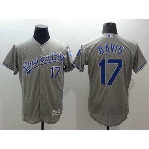 Royals #17 Wade Davis Grey Flexbase Authentic Collection Stitched Jersey