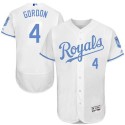 Royals #4 Alex Gordon White Flexbase Authentic Collection 2016 Father's Day Stitched Jersey
