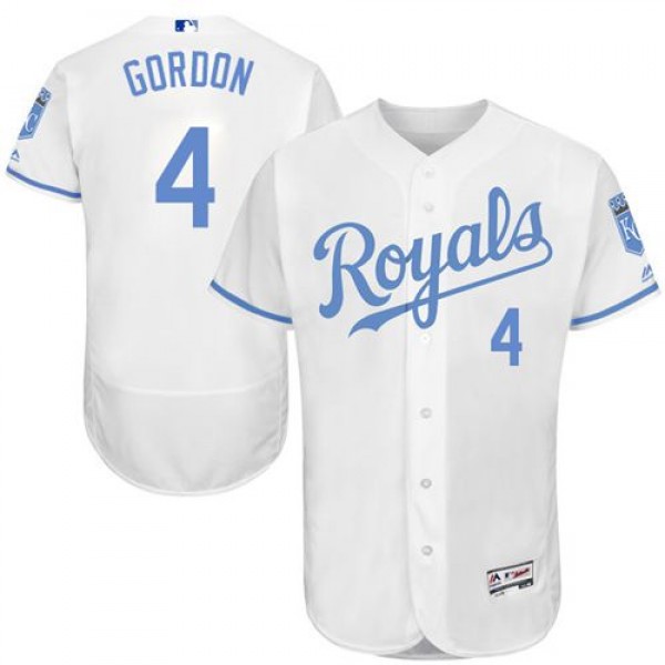 Royals #4 Alex Gordon White Flexbase Authentic Collection 2016 Father's Day Stitched Jersey