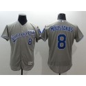 Royals #8 Mike Moustakas Grey Flexbase Authentic Collection Stitched Jersey