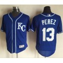 Royals #13 Salvador Perez Royal Blue Flexbase Authentic Collection Stitched Jersey