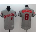 Royals #8 Mike Moustakas Grey Fashion Stars Stripes Flexbase Authentic Stitched Jersey