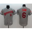 Royals #6 Lorenzo Cain Grey Fashion Stars Stripes Flexbase Authentic Stitched Jersey