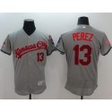 Royals #13 Salvador Perez Grey Fashion Stars Stripes Flexbase Authentic Stitched Jersey