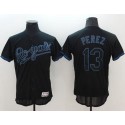 Royals #13 Salvador Perez Black Fashion Flexbase Authentic Collection Stitched Jersey