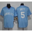 Royals #5 George Brett Light Blue Cooperstown Stitched Jersey