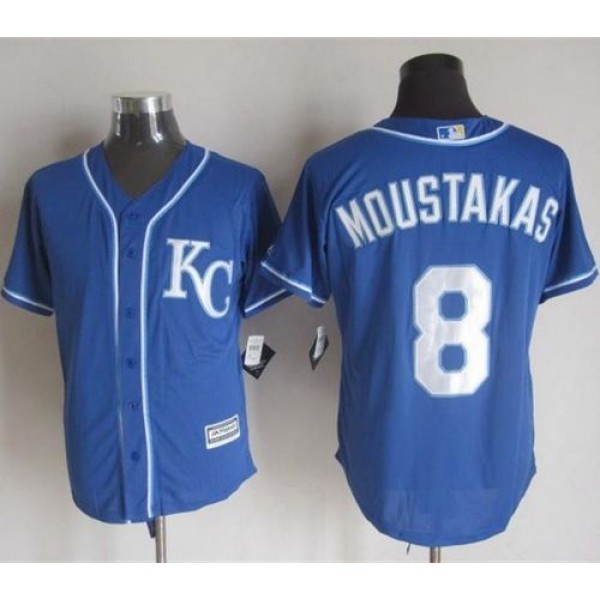 Royals #8 Mike Moustakas Blue Alternate 2 New Cool Base Stitched Jersey