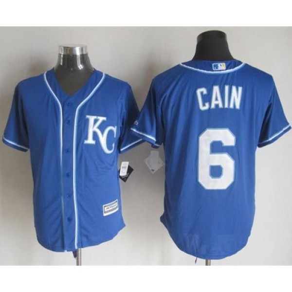 Royals #6 Lorenzo Cain Blue Alternate 2 New Cool Base Stitched Jersey