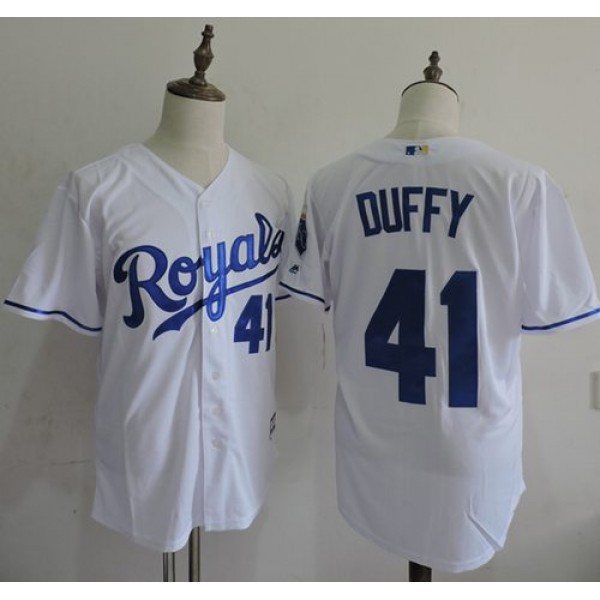 Royals #41 Danny Duffy White New Cool Base Stitched Jersey