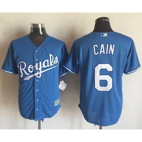 Royals #6 Lorenzo Cain Light Blue Alternate 1 New Cool Base Stitched Jersey