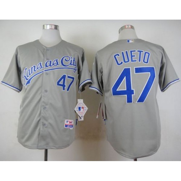 Royals #47 Johnny Cueto Grey Cool Base Stitched Jersey