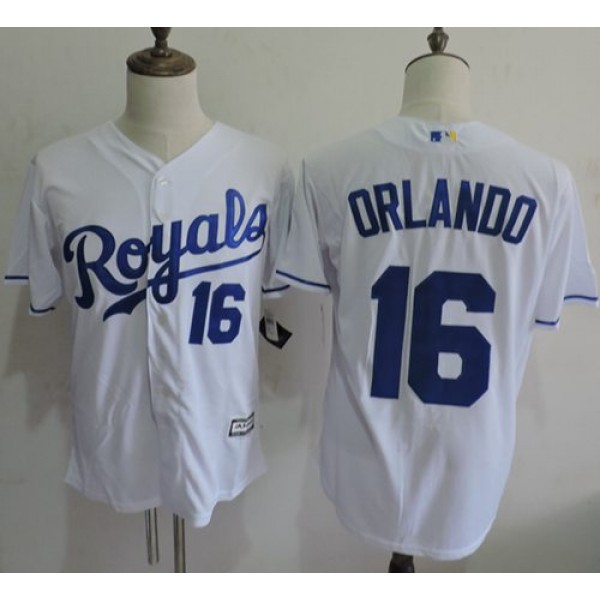 Royals #16 Paulo Orlando White New Cool Base Stitched Jersey