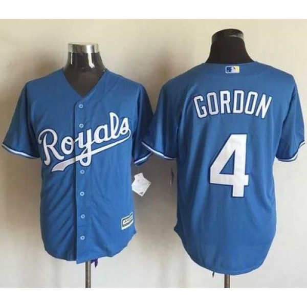 Royals #4 Alex Gordon Light Blue Alternate 1 New Cool Base Stitched Jersey