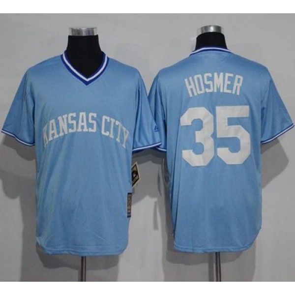 Royals #35 Eric Hosmer Light Blue Cooperstown Stitched Jersey