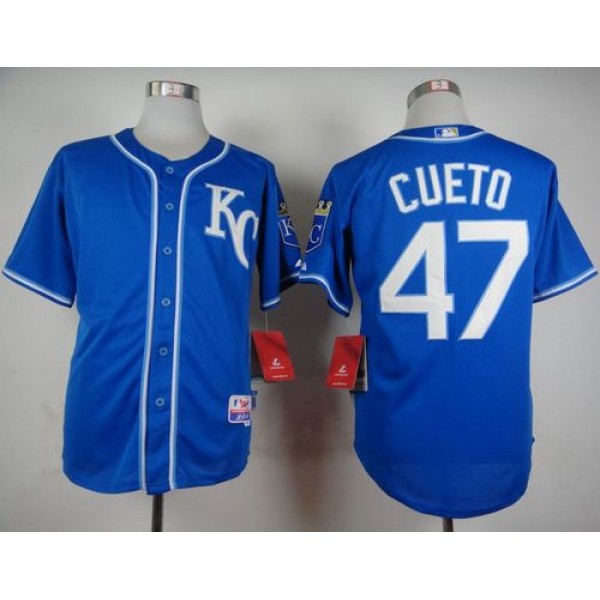 Royals #47 Johnny Cueto Light Blue Alternate 2 Cool Base Stitched Jersey