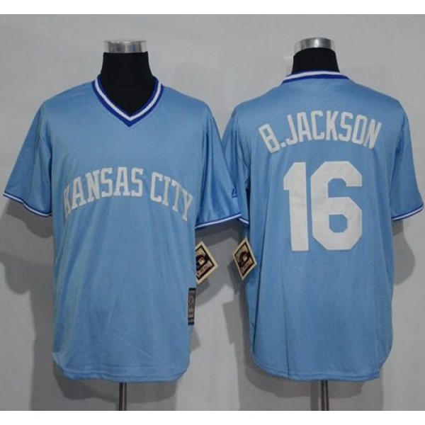 Royals #16 Bo Jackson Light Blue Cooperstown Stitched Jersey
