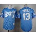 Royals #13 Salvador Perez Light Blue 1985 Turn Back The Clock Stitched Jersey