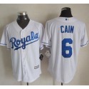 Royals #6 Lorenzo Cain White New Cool Base Stitched Jersey