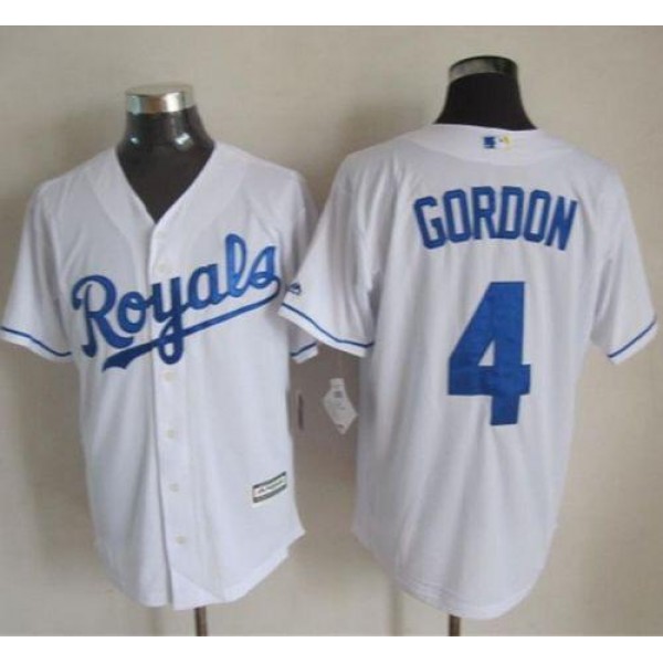 Royals #4 Alex Gordon White New Cool Base Stitched Jersey