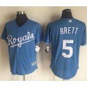 Royals #5 George Brett Light Blue New Cool Base Alternate 1 Stitched Jersey