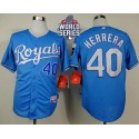 Royals #40 Kelvin Herrera Light Blue Alternate Cool Base W 2015 World Series Patch Stitched Jersey