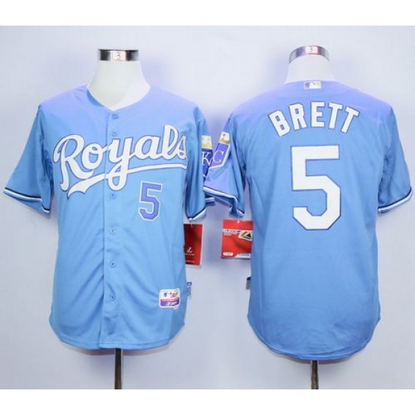 Royals #5 George Brett Light Blue Alternate Cool Base Stitched Jersey