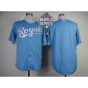 Royals Blank Light Blue Cool Base W 2015 World Series Patch Stitched Jersey