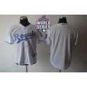 Royals Blank White Cool Base W 2015 World Series Patch Stitched Jersey