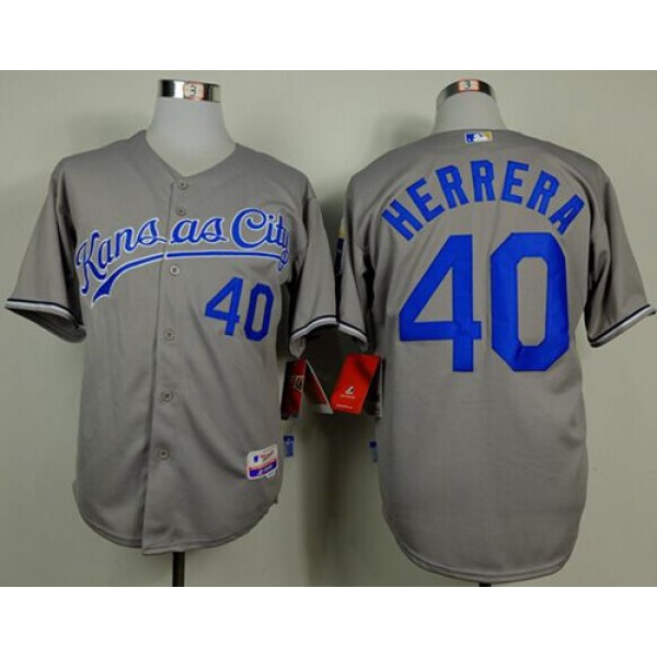 Royals #40 Kelvin Herrera Grey Cool Base Stitched Jersey
