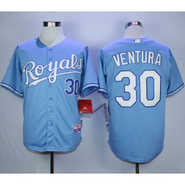 Royals #30 Yordano Ventura Light Blue Cool Base Stitched Jersey