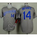 Royals #14 Omar Infante Grey Cool Base Stitched Jersey