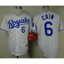 Royals #6 Lorenzo Cain White Cool Base Stitched Jersey