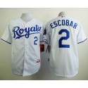 Royals #2 Alcides Escobar White Cool Base Stitched Jersey
