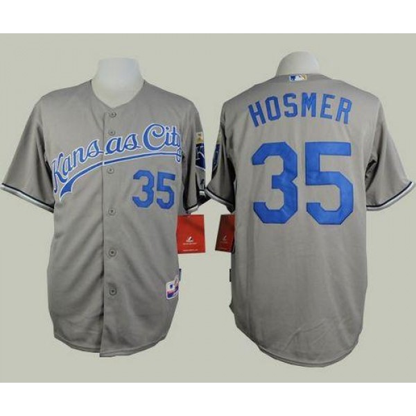 Royals #35 Eric Hosmer Grey Road Cool Base Stitched Jersey