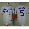 Royals #5 George Brett White Cool Base Stitched Jersey
