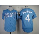 Royals #4 Alex Gordon Light Blue Cool Base Stitched Jersey