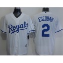 Royals #2 Alcides Escobar White New Cool Base Stitched Jersey