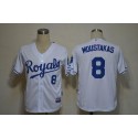 Royals #8 Mike Moustakas White Cool Base Stitched Jersey