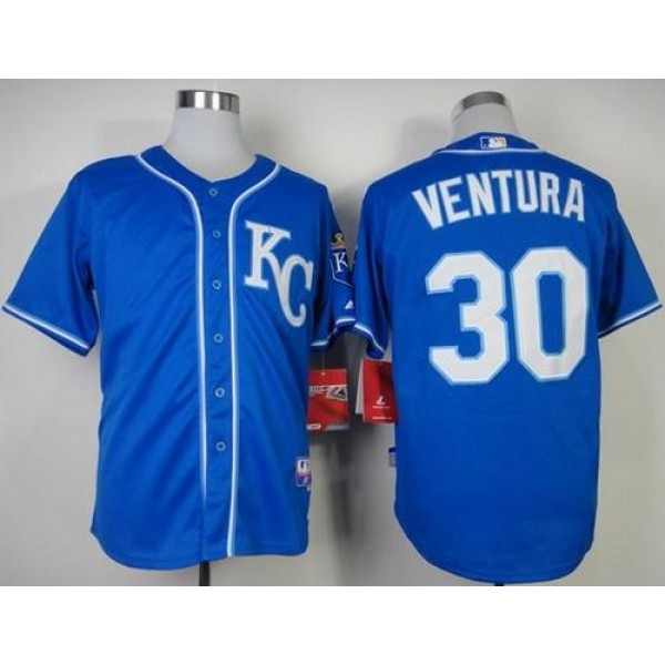Royals #30 Yordano Ventura Light Blue Alternate 2 Cool Base Stitched Jersey
